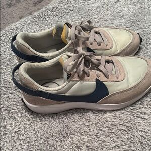 Nike Athletic Shoes - Cream, Blue, and Tan
